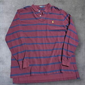 Polo Ralph Lauren Rugby Shirt Mens Xxl Striped Blue Pony Preppy